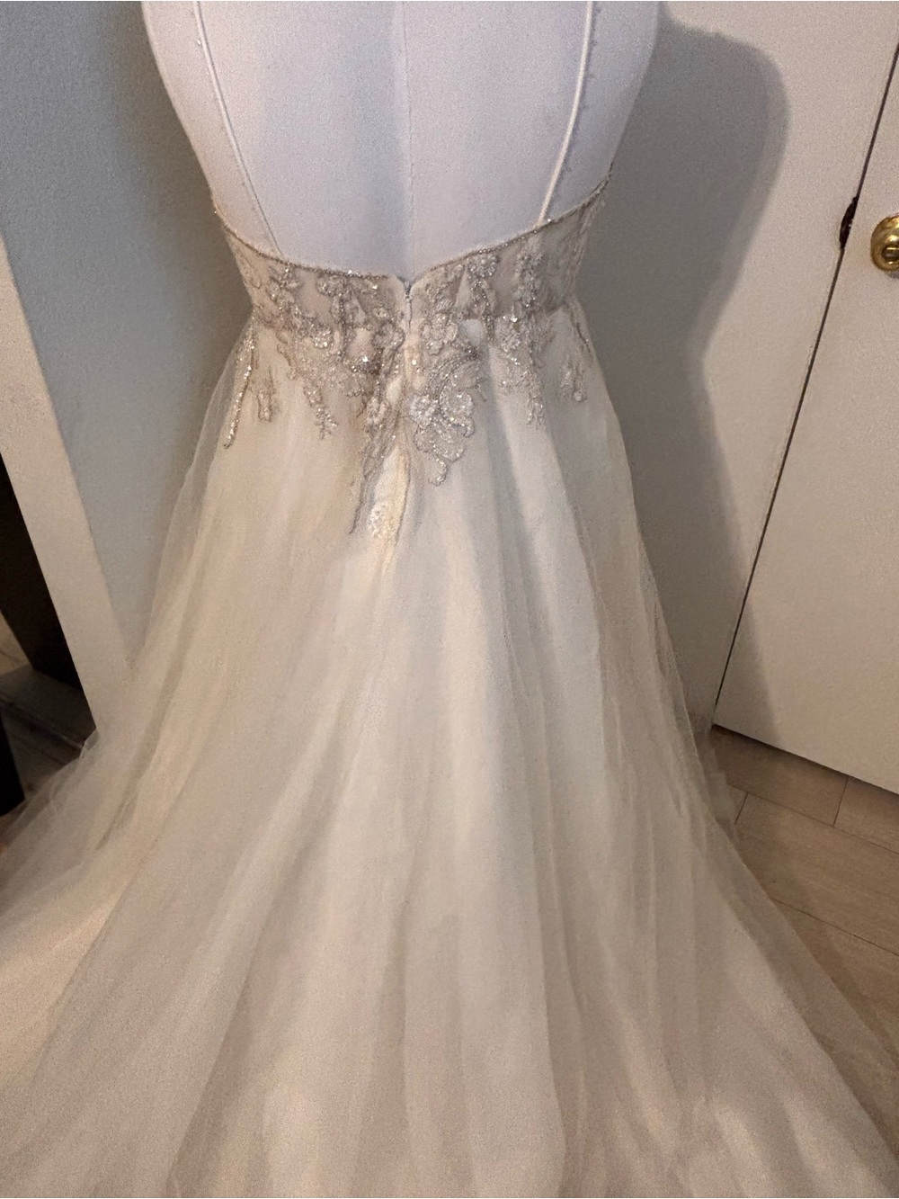 GALINA SIGNATURE Ivory Beaded Tulle A-Line Gown - Picture 6 of 8